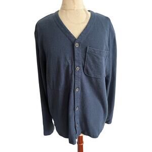 Roamers V-Neck Long Sleeve Button Up Cardigan Navy Medium